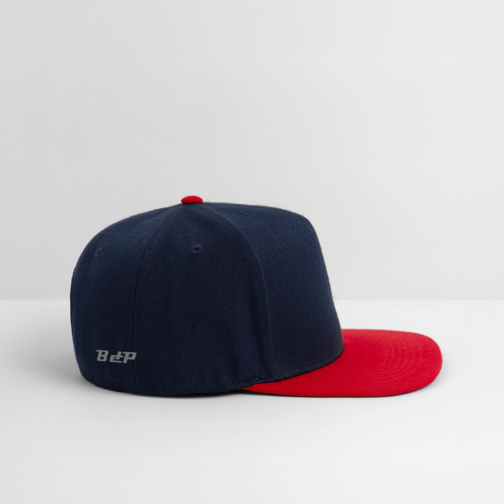 Snapback Cap - bleu marine/rouge