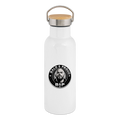 Gourde isotherme avec bouchon en bambou - blanc