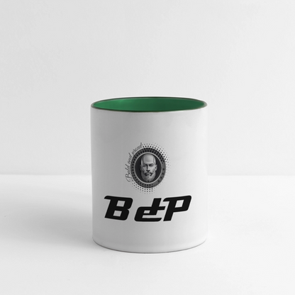 Mug panoramique contrasté et blanc - blanc/vert foncé