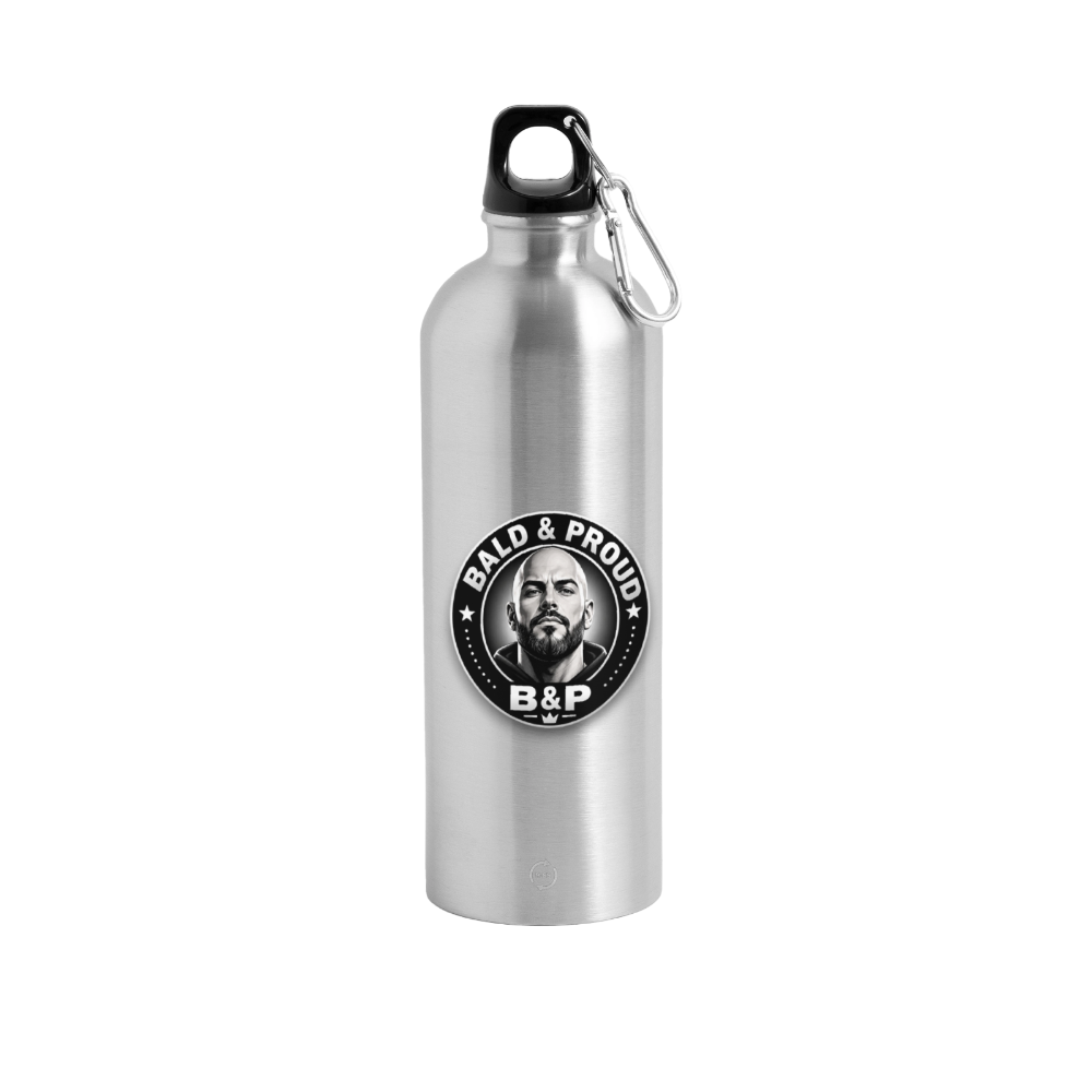 Gourde en inox avec mousqueton 750 ml - argent clair