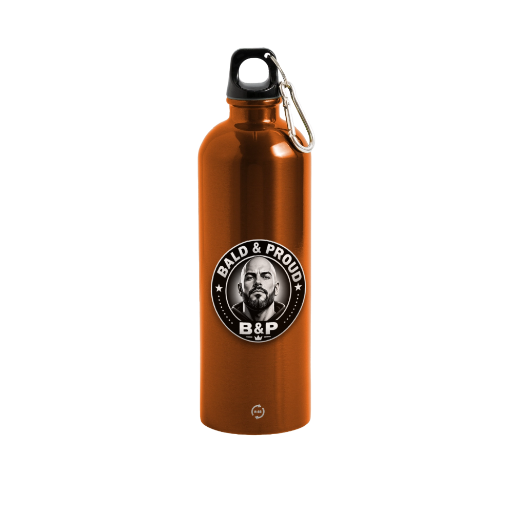 Gourde en inox avec mousqueton 750 ml - orange