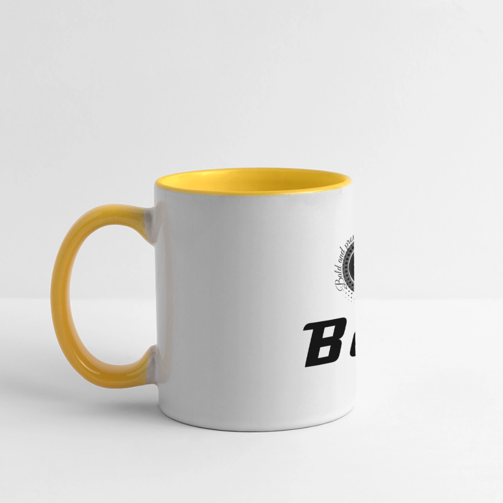 Mug panoramique contrasté et blanc - blanc/jaune