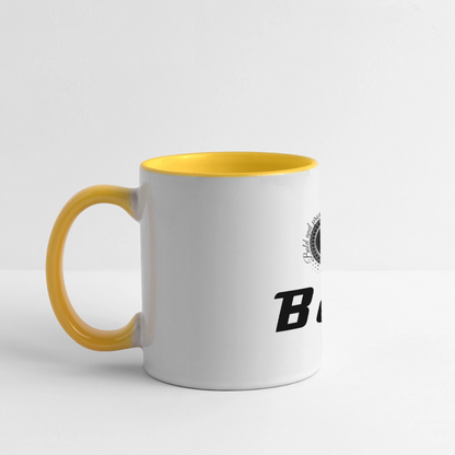 Mug panoramique contrasté et blanc - blanc/jaune