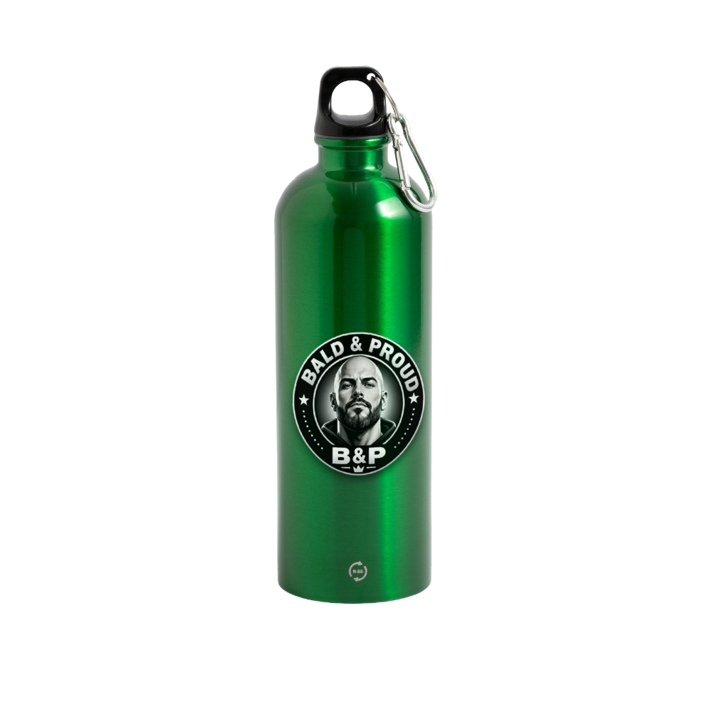 Gourde en inox avec mousqueton 750 ml - vert