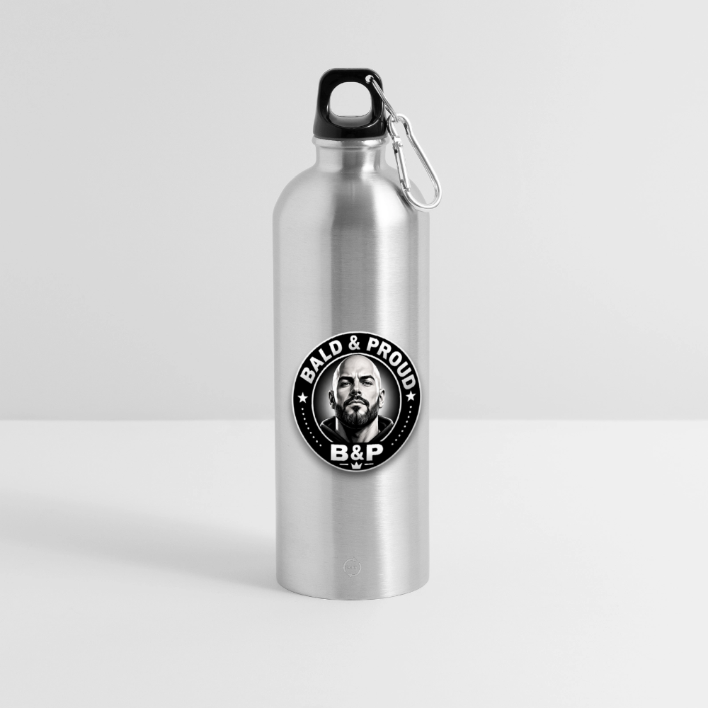 Gourde en inox avec mousqueton 750 ml - argent clair