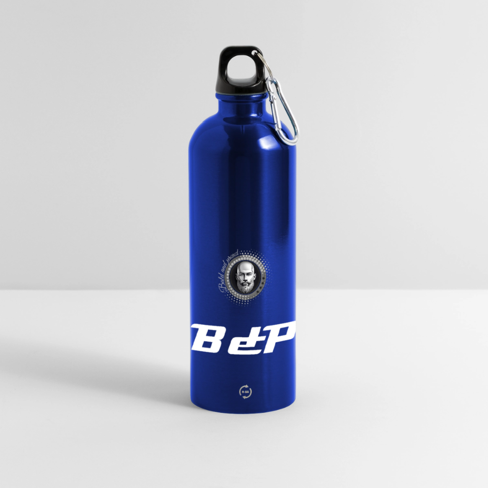 Gourde en inox avec mousqueton 750 ml - bleu roi