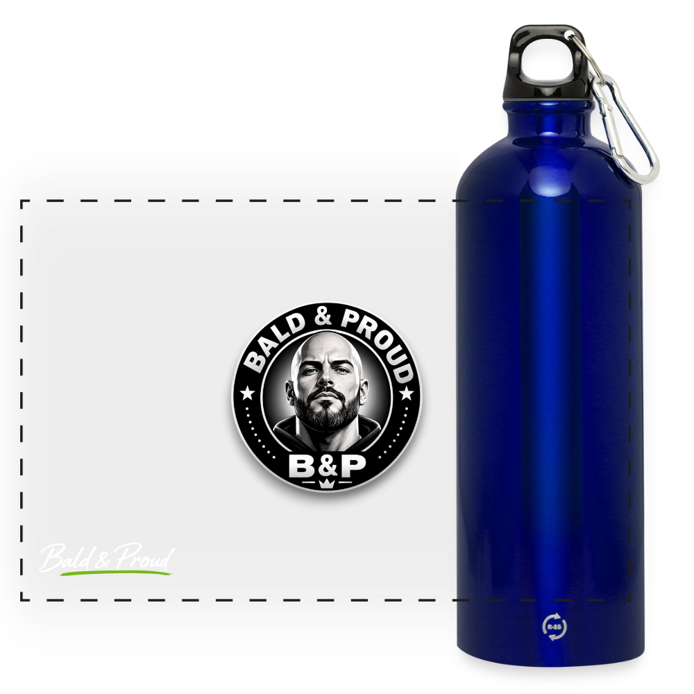 Gourde en inox avec mousqueton 750 ml - bleu roi