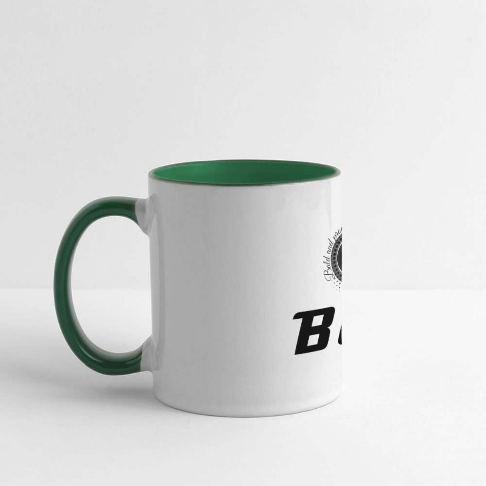 Mug panoramique contrasté et blanc - blanc/vert foncé