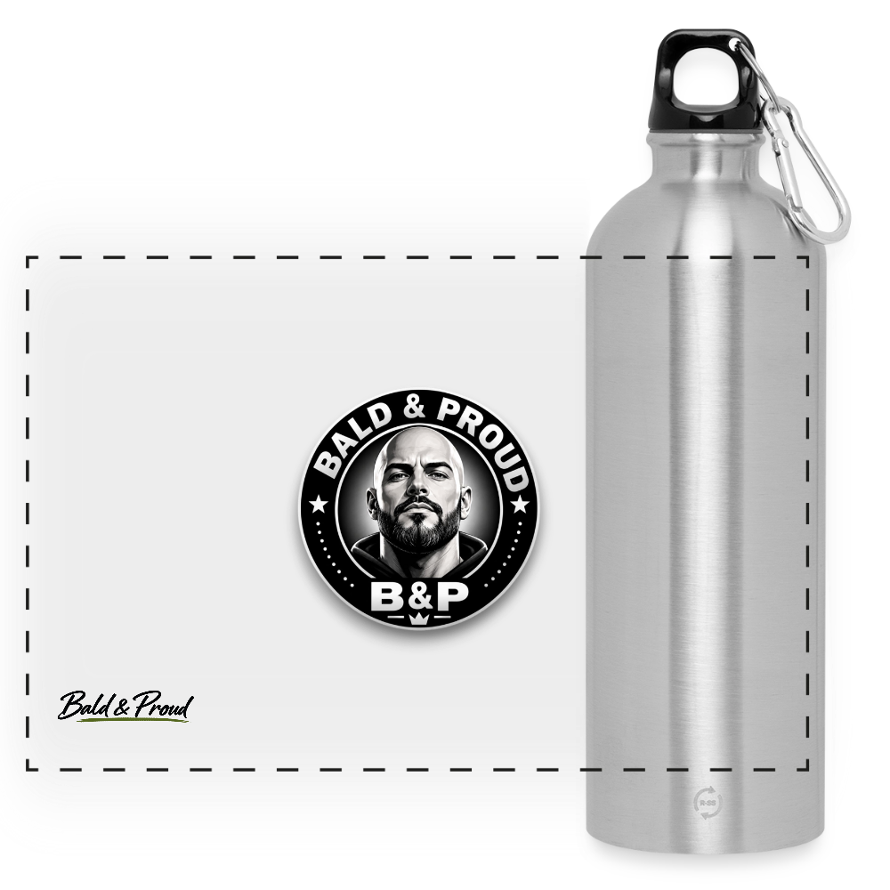Gourde en inox avec mousqueton 750 ml - argent clair