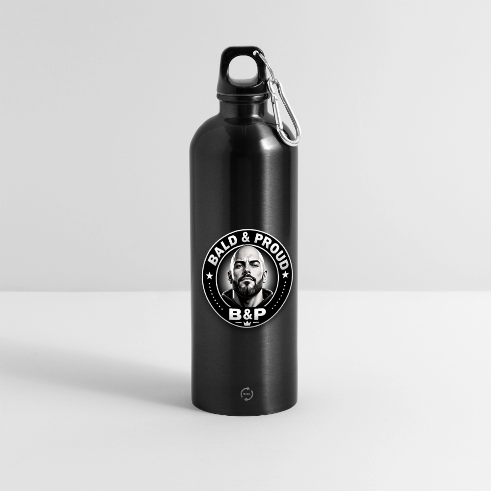 Gourde en inox avec mousqueton 750 ml - noir