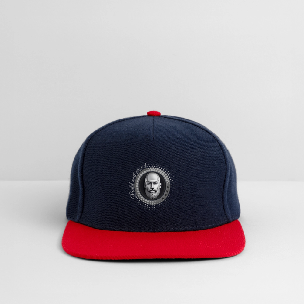 Snapback Cap - bleu marine/rouge