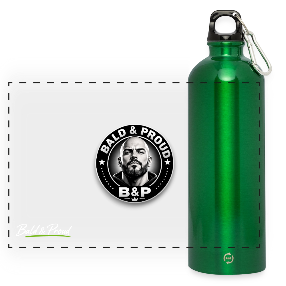 Gourde en inox avec mousqueton 750 ml - vert