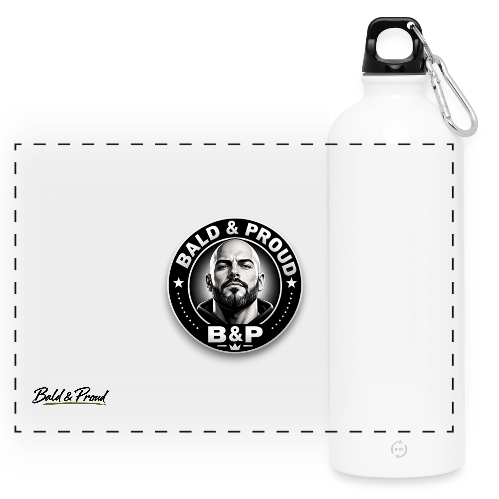 Gourde en inox avec mousqueton 750 ml - blanc