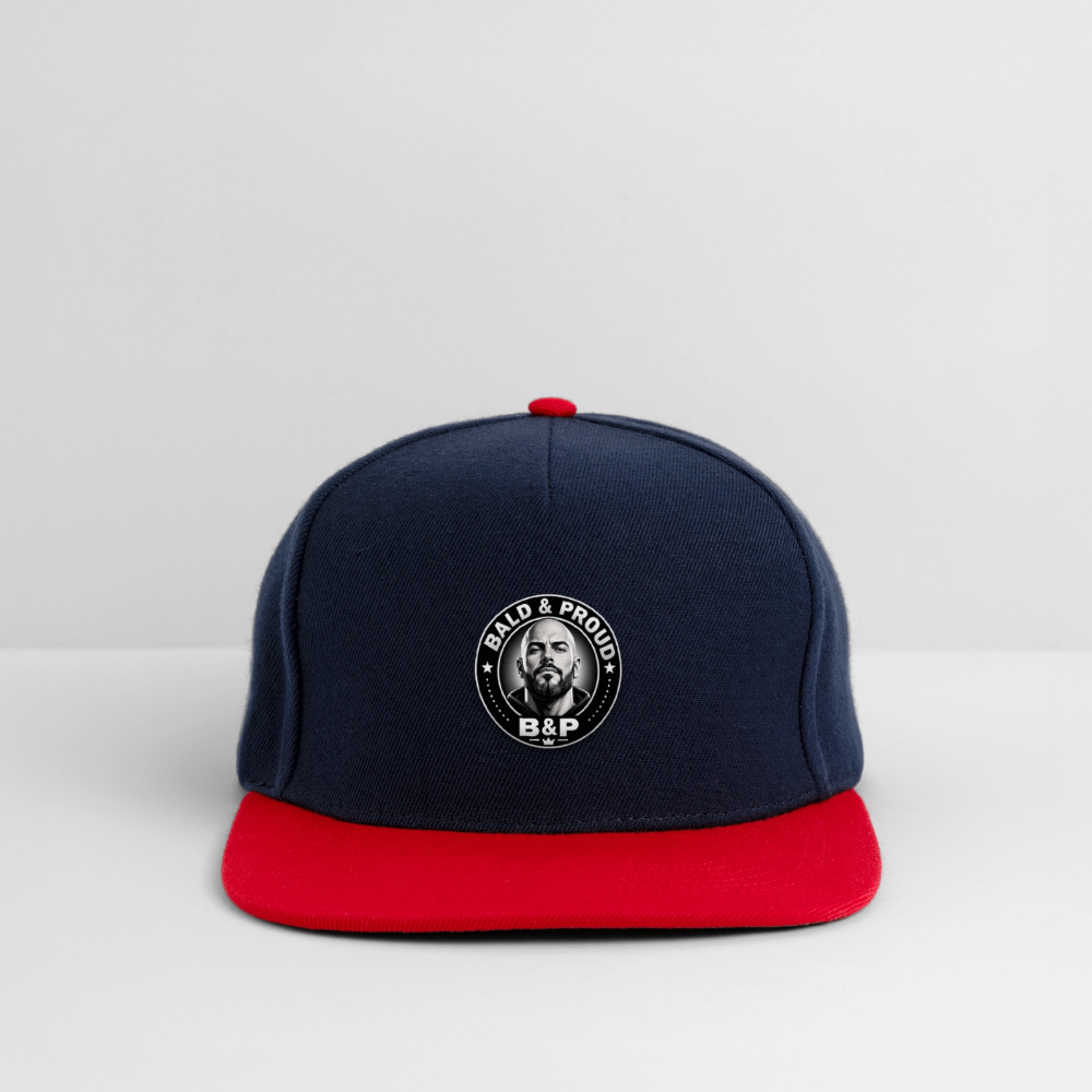 Snapback Cap - bleu marine/rouge