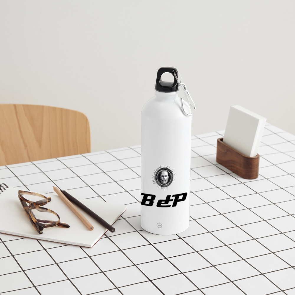 Gourde en inox avec mousqueton 750 ml - blanc