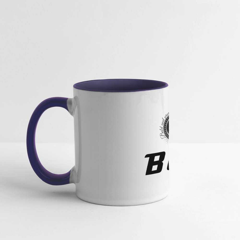 Mug panoramique contrasté et blanc - blanc/bleu cobalt