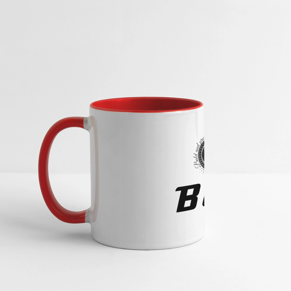 Mug panoramique contrasté et blanc - blanc/rouge