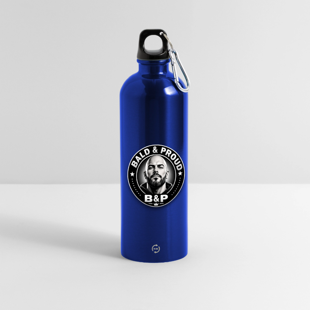Gourde en inox avec mousqueton 750 ml - bleu roi