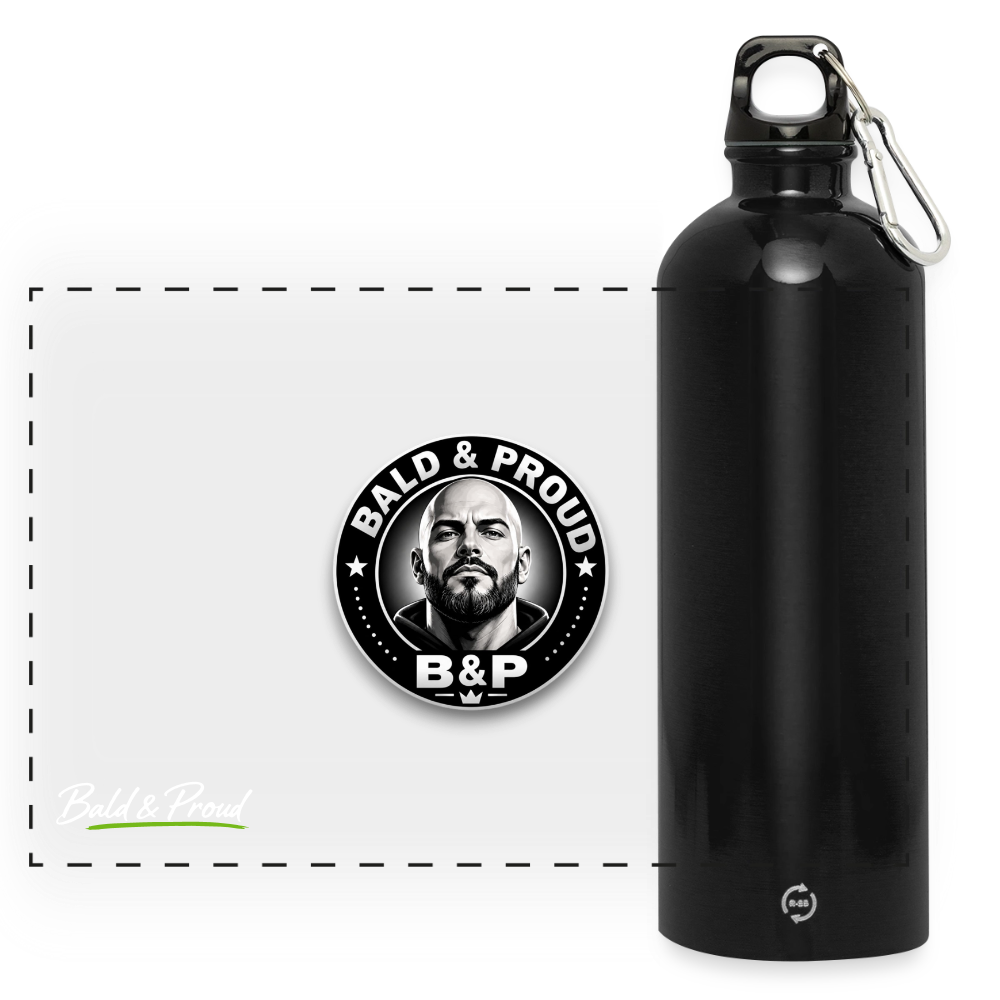 Gourde en inox avec mousqueton 750 ml - noir