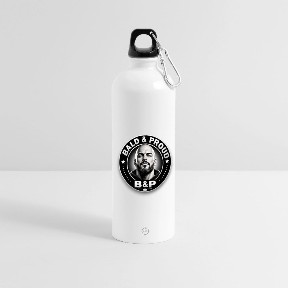 Gourde en inox avec mousqueton 750 ml - blanc