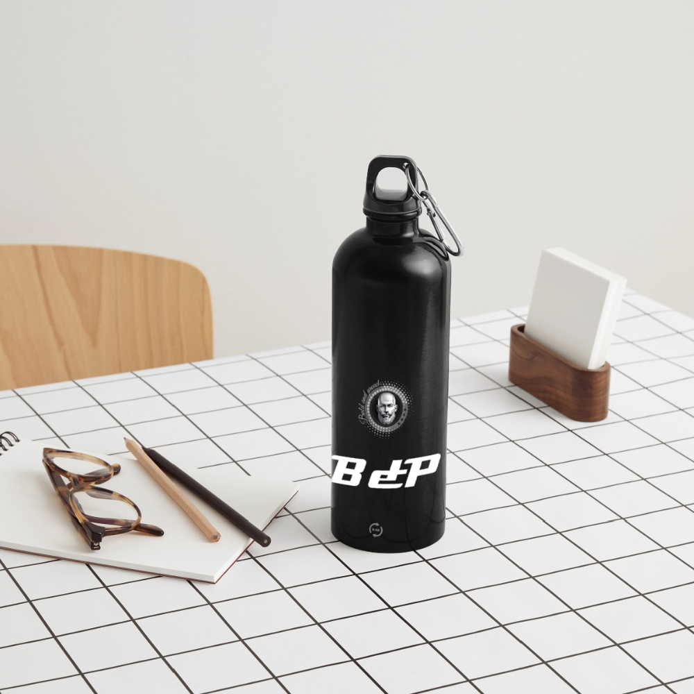 Gourde en inox avec mousqueton 750 ml - noir